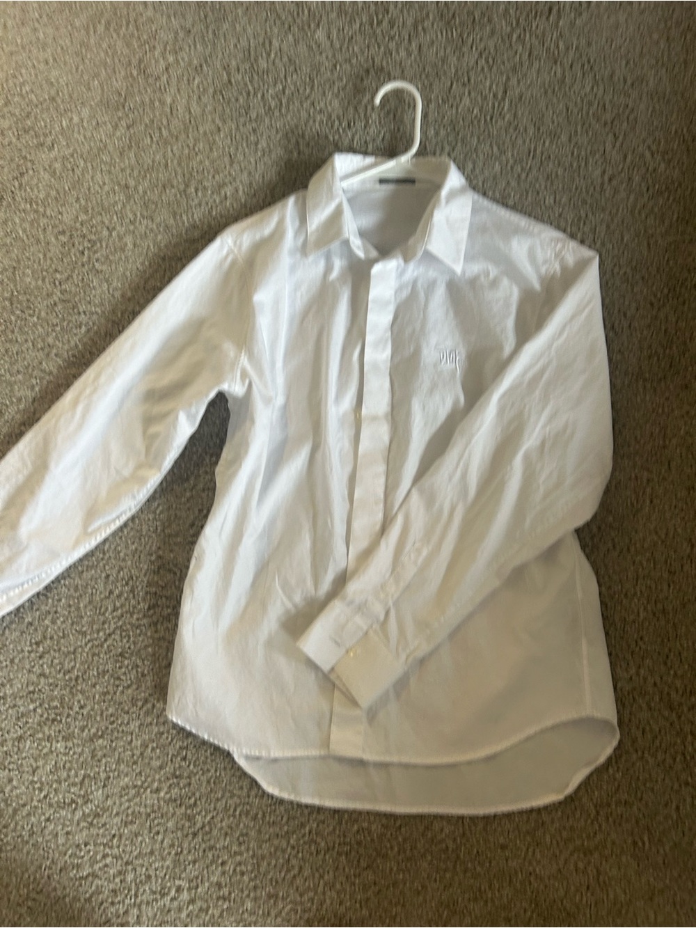 Dior White Long-Sleeve Button-Down Shirt